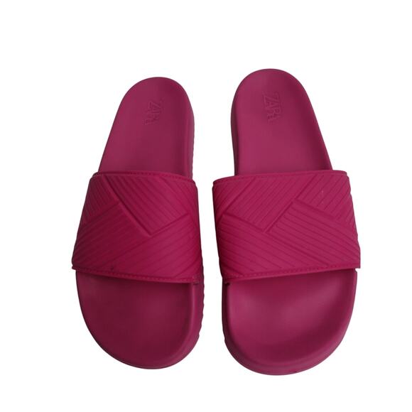 Zara Womens Flora Bella Slip-On Slide Size 43Eu And Size 11-12Us Pink Beach Flat - Picture 1 of 6